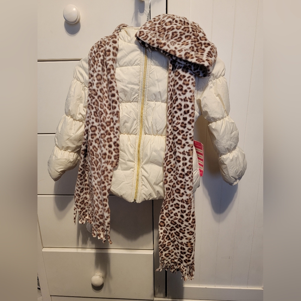 💙2 items for $15💙 Pink Platinum Girls 5-6 Cheetah Jacket Scarf Set